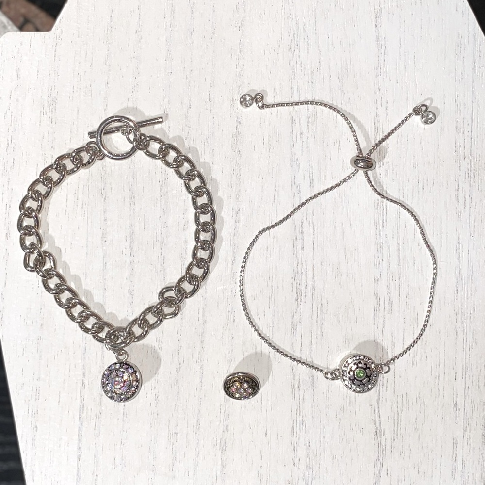 A pair of women’s bracelets in silver